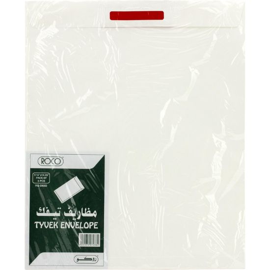 صورة روكو ظرف الامان، خامة مقاومة للتمزق‎/‎ورق تايفك، لاصق، (14.50 بوصة (36.83 سمX 17.50 بوصة، ابيض