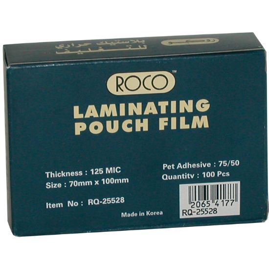 صورة روكو Thermal Laminating Film، 100 مم X 70، 125 ميكرون، شفاف