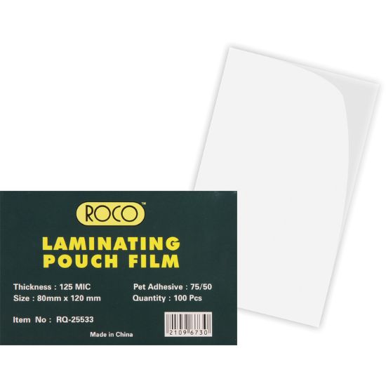 صورة روكو Thermal Laminating Film، 120 مم X 80، 125 ميكرون، شفاف
