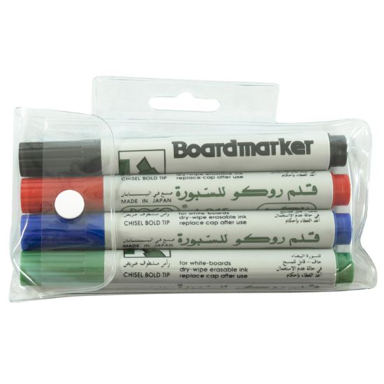Picture of MARKER BOARD CHISEL TIP 4/SET 4  MARKERS/SET