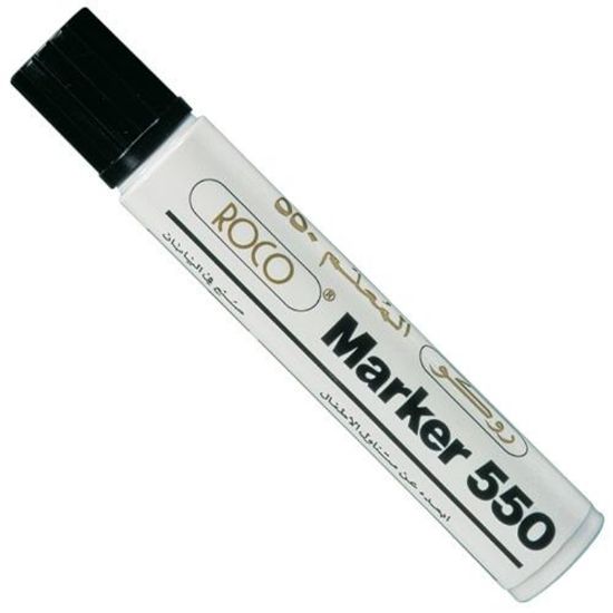 صورة روكو جامبو F550 قلم ماركر ثابت، 12 مم ‎-‎ 8 رأس  مشطوف، اسود