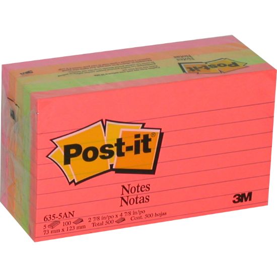Picture of POST-IT LINED 3X5" 3M  - USA , 500 Notes Assorted Color