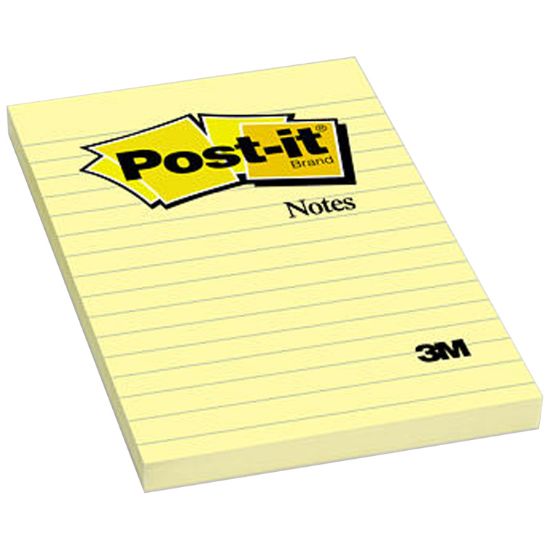 Picture of POST-IT LINED 4X6"   3M  - USA MADEPost-it Notes, Ruled, 6x4 in, Yellow, 100 Notes/Pad