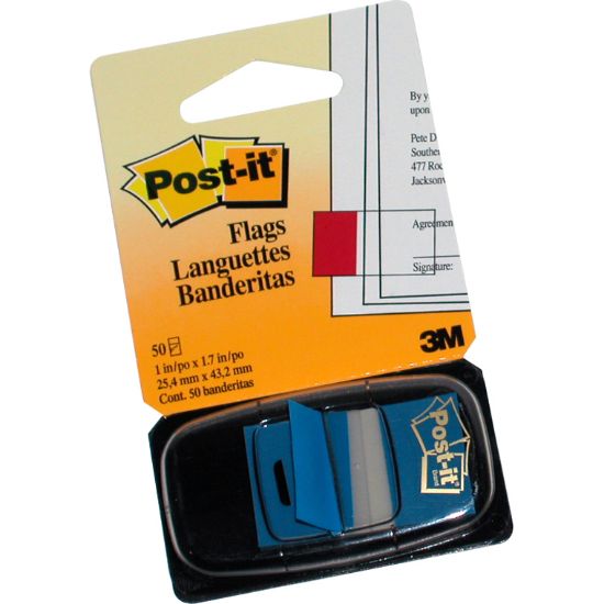 Picture of TAPE FLAG  , Blank , Plastic,   50 Tape  -  BLUE