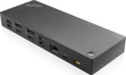 صورة محطة لينوفو USB-C مع دعم شاشتين ومحول بقوة 100 واط