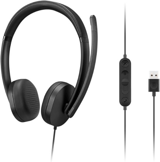 صورة لينوفو سماعة راس ستيريو سلكية بمنفذ USB