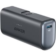 Picture of Anker Nano Power Bank (22.5W, Built-In USB-C Connector)  Black1) Powerbank 5000mAh2)Output = 2 USB-C Single Port 22.5W 3)Input = USB-C 18W