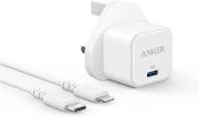 صورة أنكر شاحن باوربورت III بقدرة 20 واط USB C مع كابل C L أبيض