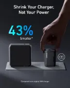 صورة أنكر شاحن برايم 100 واط GaN للحائط بثلاثة منافذ – أسود