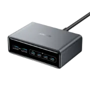 صورة انكر برايم شاحن مكتبي  200 واط 6 منافذ GaN فضي