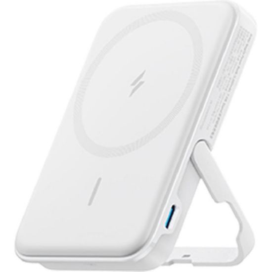 صورة انكر باور بانك مع حامل قابل للطي 5000 مللي أمبير- أبيض