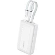 صورة أنكر باور بانك 20000 مللي أمبير 30 واط مع كابل USB C وLightning مدمجين أبيض