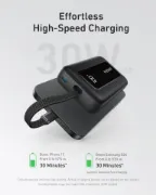 صورة أنكر باور بانك 10,000 – 30W مع كابل USB-C مدمج – أبيض