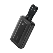 صورة أنكر باور بانك 10000 مللي أمبير 30 واط مع كابلي USB C وLightning مدمجين أسود