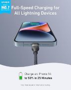 Picture of Anker USB-C to Lightning Cable (6ft, PCR-braided) – Black