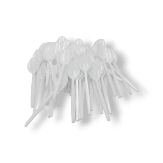 Picture of Asq Small White Plastic Spoons – 10 Packs
