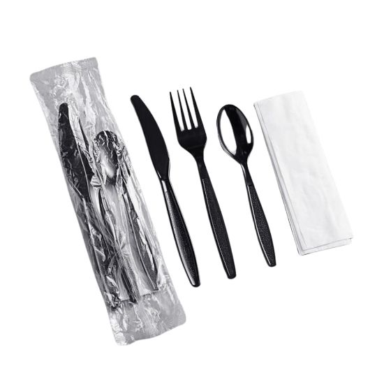 Picture of Cutlery Set (Spoon – Knife – Fork – Napkin), 500 Pieces – 10 Packs