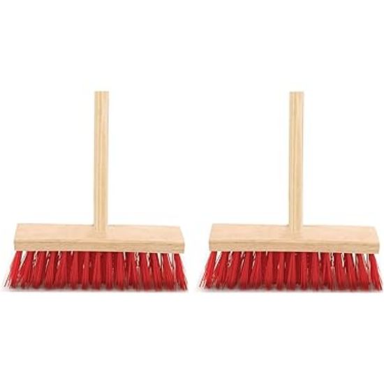 Picture of Street Broom – Medium, Hard Bristles, Red – Pack of 24
