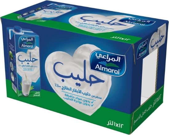 صورة حليب المراعي كامل الدسم 12×1 لتر