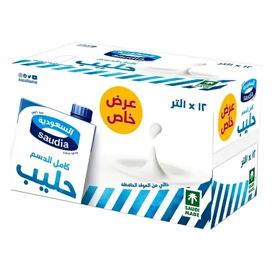 صورة حليب السعودية كامل الدسم 12×1 لتر